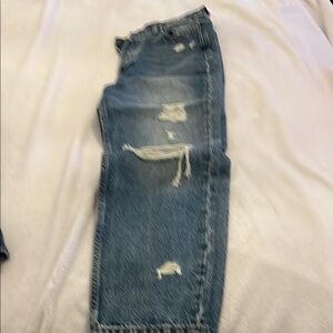 GAP Blue Relaxed Fit Jeans with Distressed Details